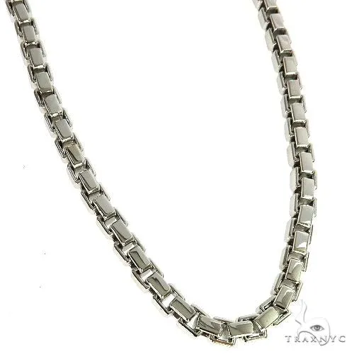 JALGAS - ASTOURIAN 14K White Gold Solid Box Link 5.1mm 26 Inches 68168 in White – Chain