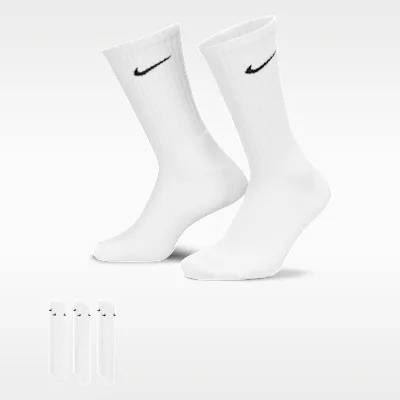 Nike Cushioned Training Crew Socks (3 Pairs) - White/Black in White/Black – Nike men's and unisex