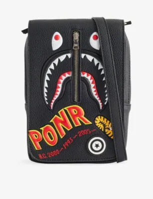 A BATHING APE 2nd Shark Faux-Leather Mini Bag