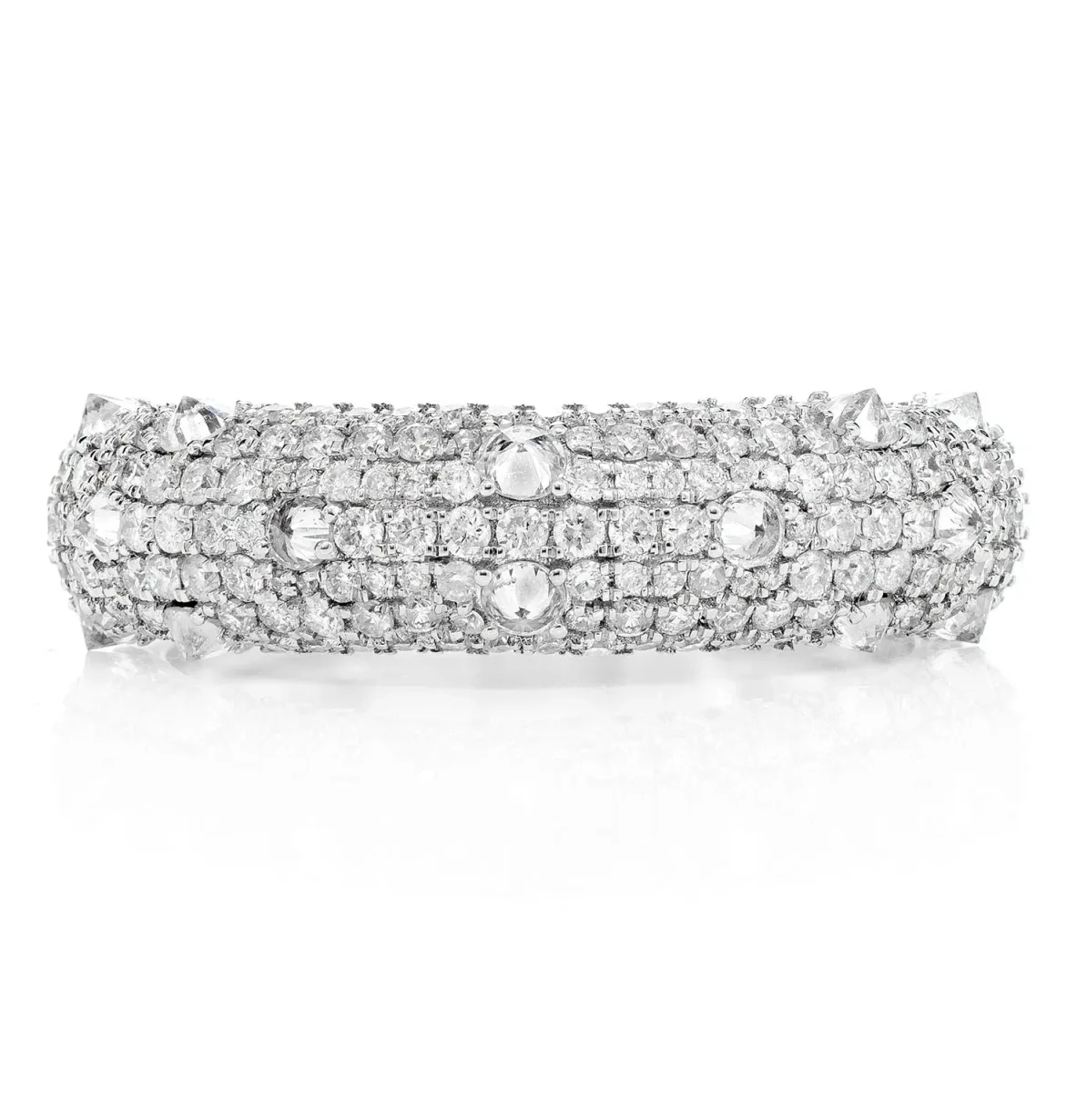 For Him Diamond Spike Thin Band Ring in White Gold / Lab Grown Diamond – Ring
