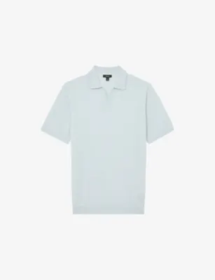 REISS Duchie Short-Sleeved Wool Polo Shirt - SOFT OLIVE GREEN