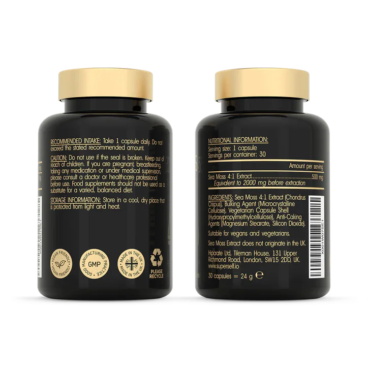 SuperSelf Sea Moss Wildcrafted North Atlantic 30 Capsules detail 2