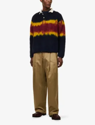 SACAI Chusen-Dyed Collared Wool-Blend Jumper detail 2