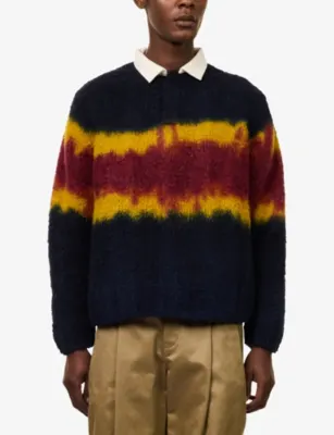 SACAI Chusen-Dyed Collared Wool-Blend Jumper detail 3
