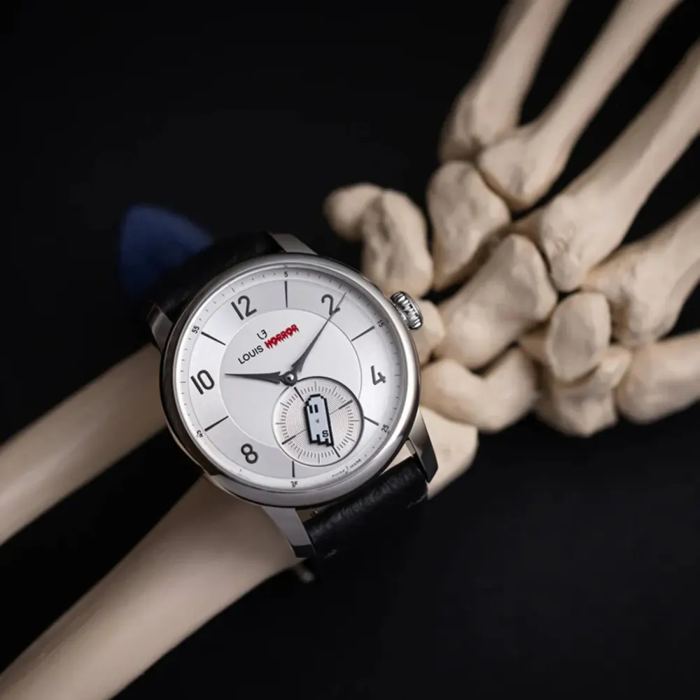 Louis Erard La Petite Seconde Louis Horror x Seconde/Seconde/ Limited Edition 39mm Unisex Watch Silver in Silver, additional product view 2