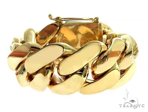 RINA - For Him FACTORY 10k Yellow Gold Solid Miami Cuban Link Bracelet 8.5Inches 30mm 66251