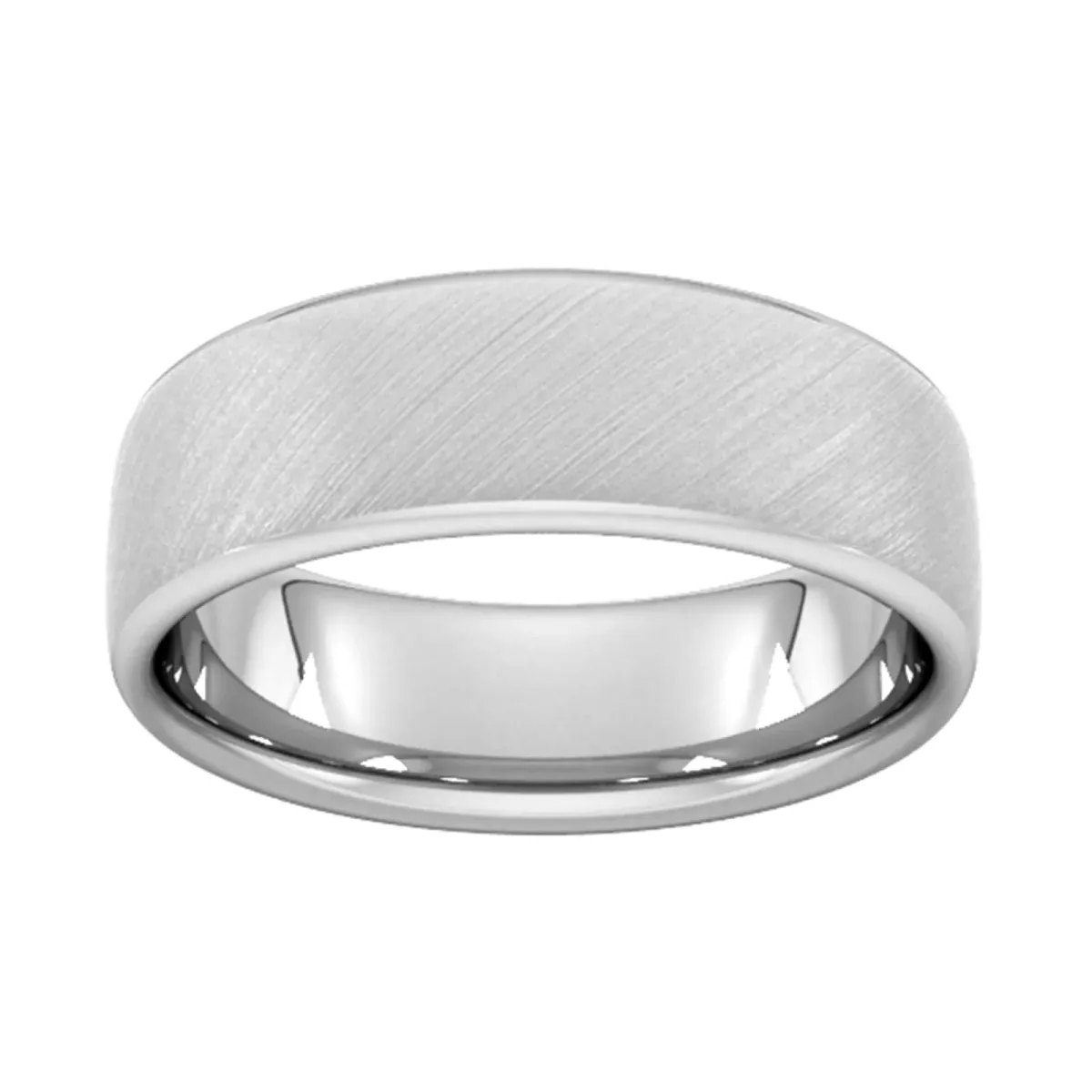 For Him 7mm Slight Court Extra Heavy Diagonal Matt Finish Wedding Ring In 18 Carat Yellow Gold