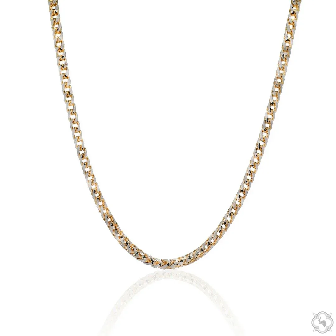 JALGAS - AMERICAS GOLD 14K Two Tone Gold Diamond Cut Franco Chain 2mm 70315 in 22 Inches – Chain