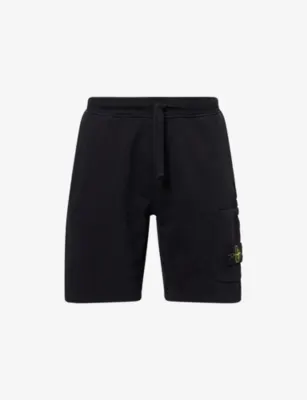 STONE ISLAND Compass Badge Fleece Cotton-Jersey Sweat Shorts