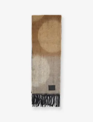 PAUL SMITH Polka-Dot Fringed-Trim Wool-Blend Scarf