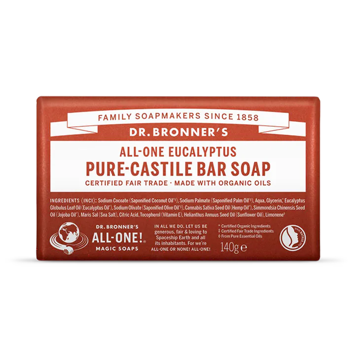 Dr Bronner All-One Eucalyptus Pure-Castile Bar Soap 140g