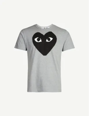 COMME DES GARCONS PLAY Heart-print cotton-jersey T-shirt detail 2