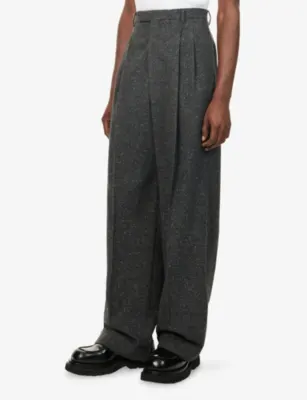VALENTINO GARAVANI Pleated Wide-Leg Wool-Blend Trousers detail 3