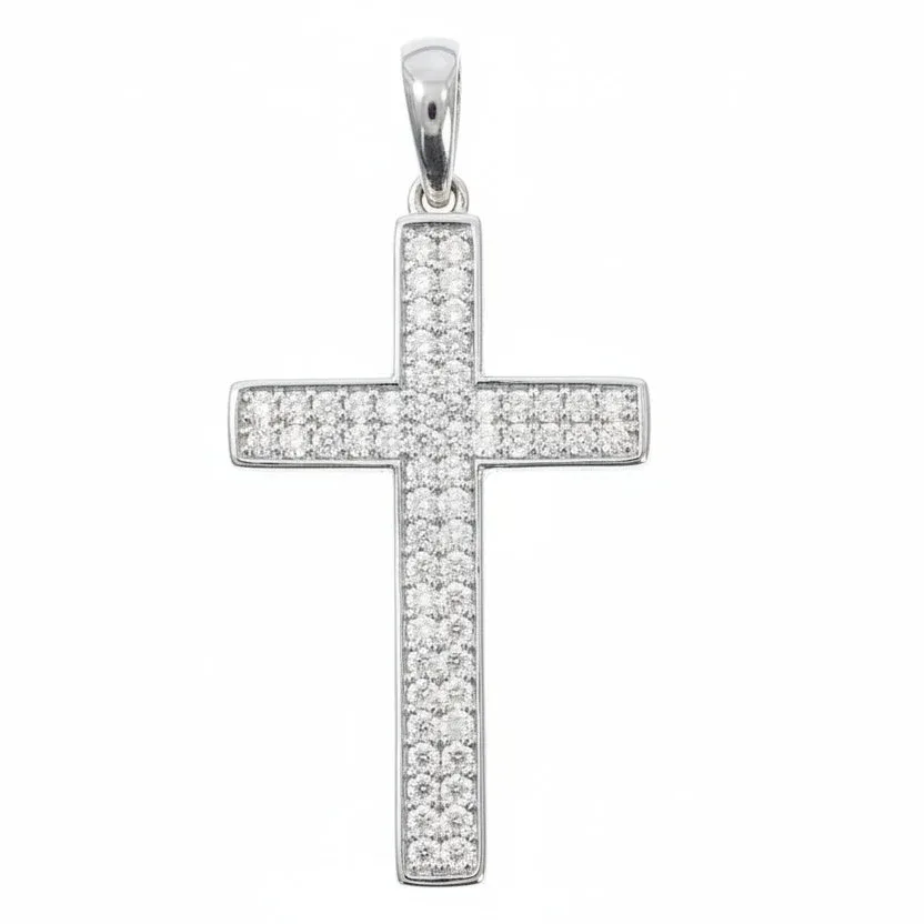 RINA - For Him FACTORY 10K Diamond Cross Pendant 65107 in Rose Gold – Pendant