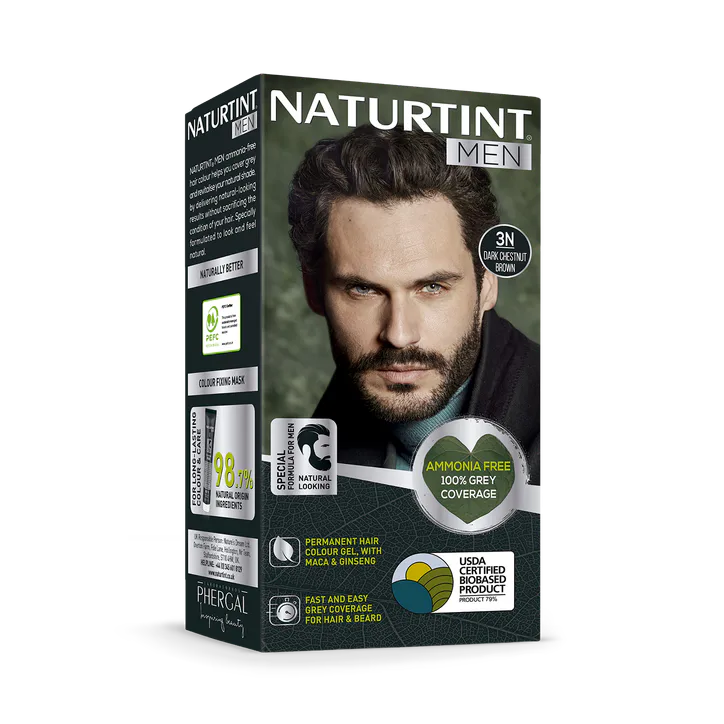 Naturtint Men Permanent Hair Colour Gel 3N Dark Chestnut Brown 170ml