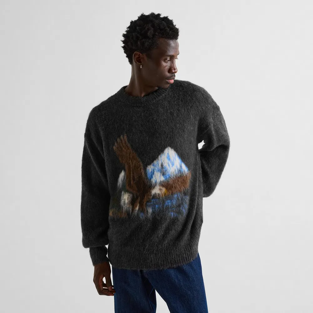 Maison Margiela Eagle Crewneck Knit in Charcoal, additional product view 3