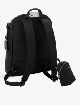 TUMI Halsey zip-pocket branded nylon backpack detail 2