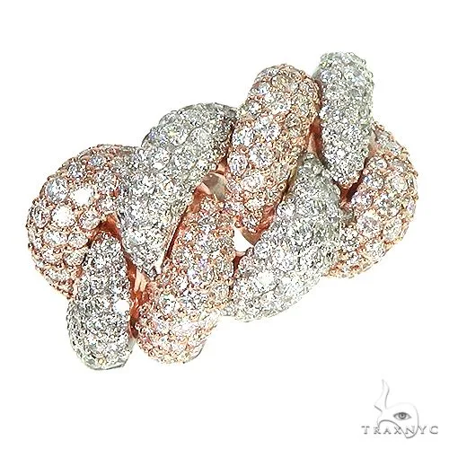 AHMED - MOON JEWELRY 2 Tone 14K Gold Puffy Diamond Cuban Ring 66943 in 7 – Ring
