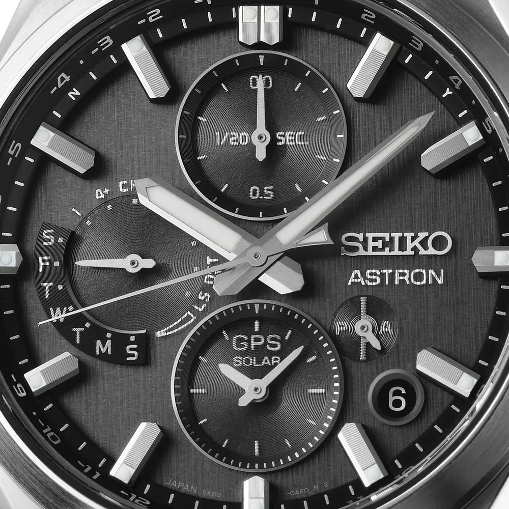 Seiko Prospex Astron GPS Solar 5X83 Dual-Time Chronograph 42mm Mens Watch Grey detail 2