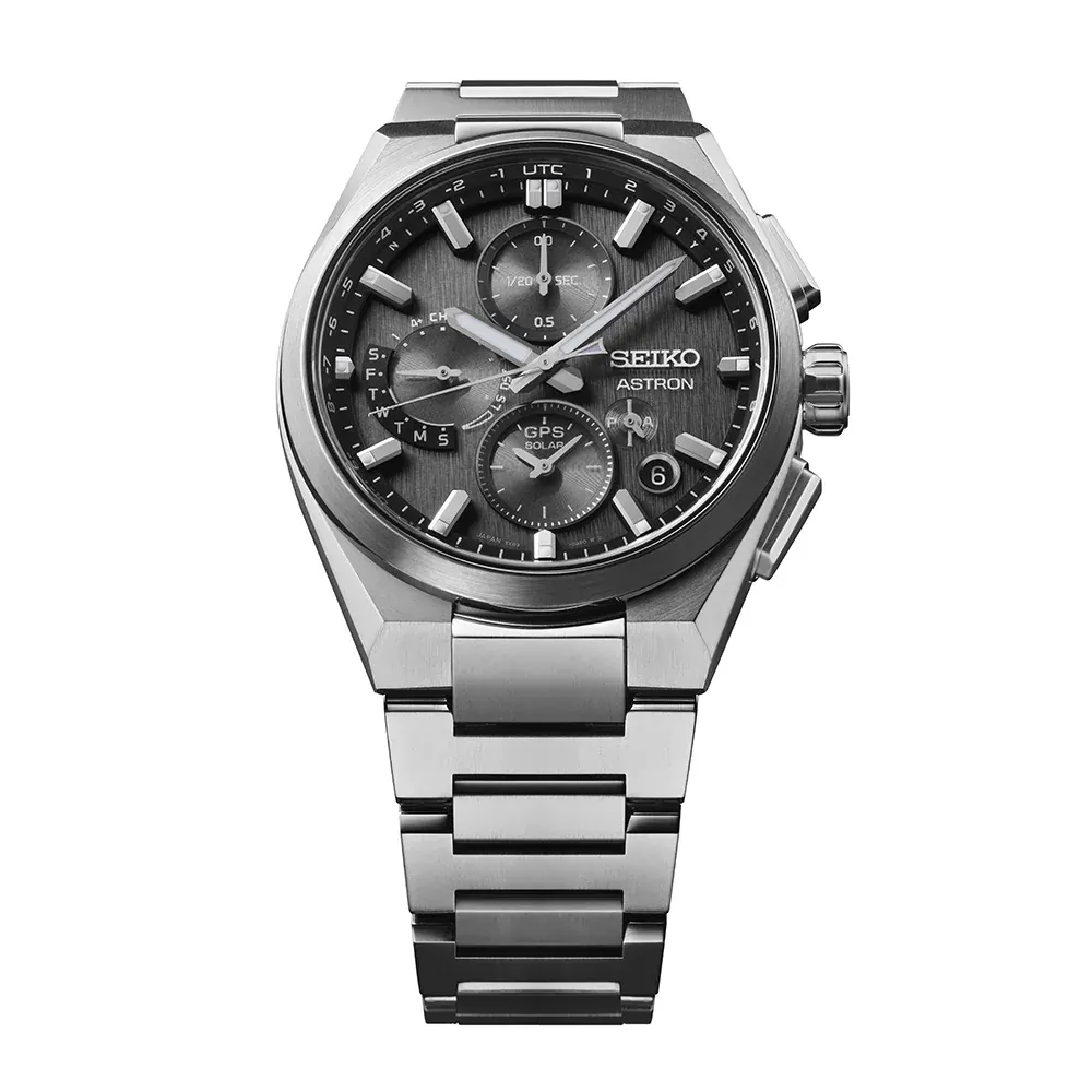 Seiko Prospex Astron GPS Solar 5X83 Dual-Time Chronograph 42mm Mens Watch Grey detail 3