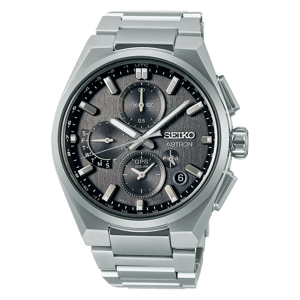 Seiko Prospex Astron GPS Solar 5X83 Dual-Time Chronograph 42mm Mens Watch Grey