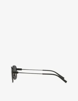 SAINT LAURENT SL 741 Rectangular-Frame Metal Sunglasses in BLACK, additional product view 2
