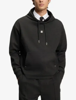 HUGO Branded Relaxed-Fit Cotton-Blend Hoody detail 3