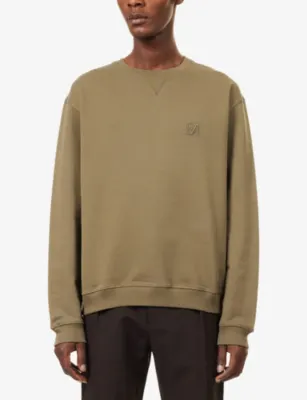 EMPORIO ARMANI Tonal-Logo Relaxed-Fit Cotton-Jersey Sweatshirt detail 3