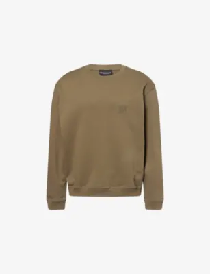 EMPORIO ARMANI Tonal-Logo Relaxed-Fit Cotton-Jersey Sweatshirt