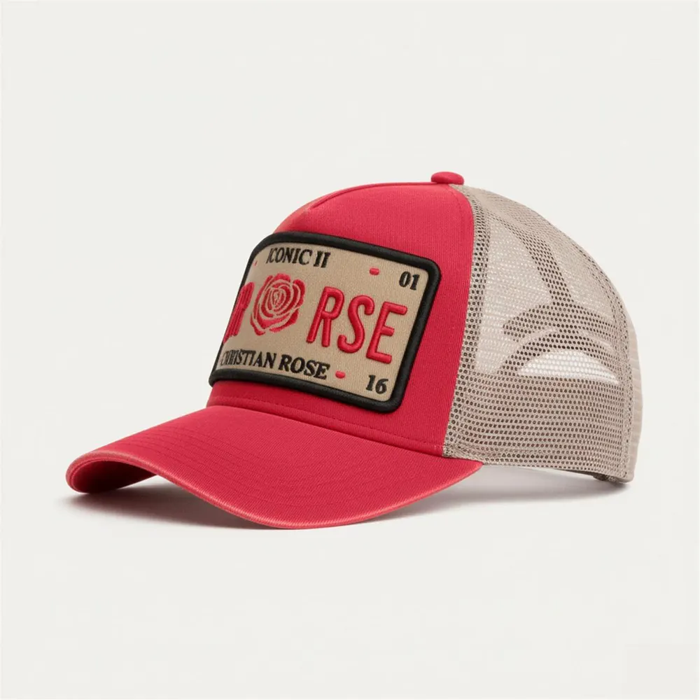 Christian Rose Washed Iconic II Plate Trucker Cap