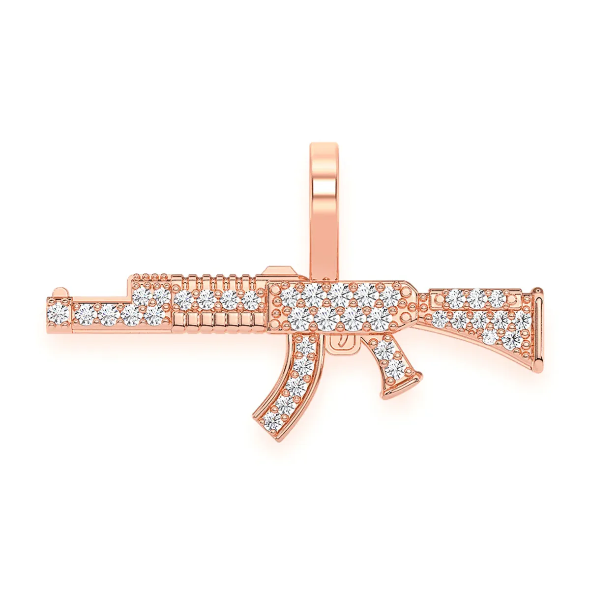 For Him AK47 Draco Diamond Pendant in 0.15ctw / Rose Gold – Pendant