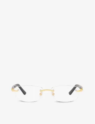 CARTIER CT0048O rectangle-frame metal eyeglasses