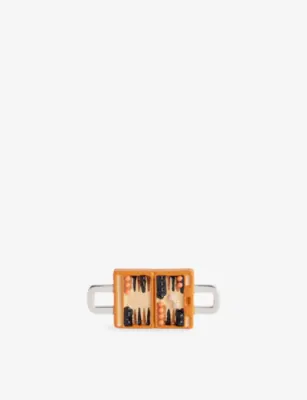 POUBEL Backgammon Sterling-Silver Enamelled Charm