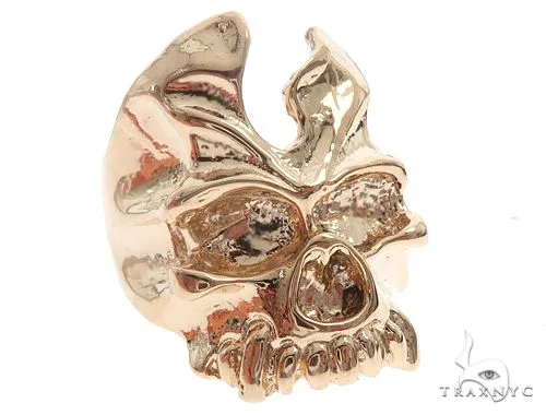 RINA - For Him FACTORY Custom 14K Yellow Gold Skull Ring 65008 in Rose Gold / 7 – Ring