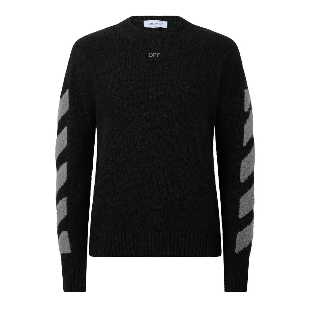 Off White Off Diag Fuzzy Crew Sn64