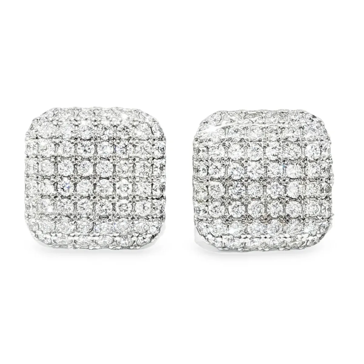 RINA - For Him FACTORY Diamond Pillow Stud Earrings 25603 in White Gold – Earrings