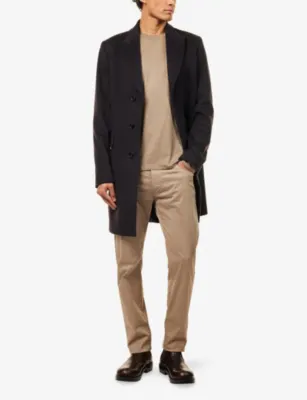 DUNHILL Ath-Luxury Long-Sleeves Wool And Cashmere T-Shirt in Brit Khaki, additional product view 2
