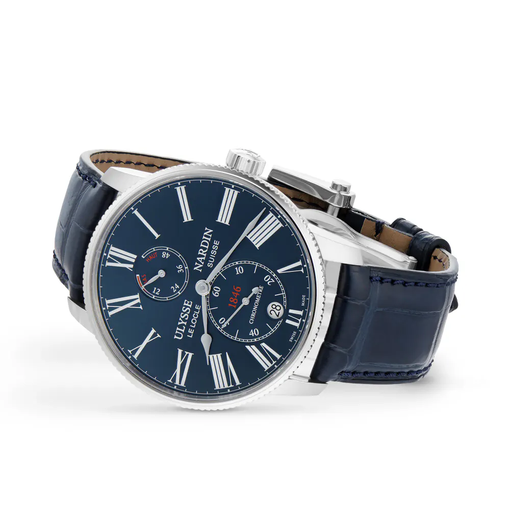 Ulysse Nardin Marine Torpilleur 42mm Stainless Steel Case And Bezel in Blue, additional product view 2