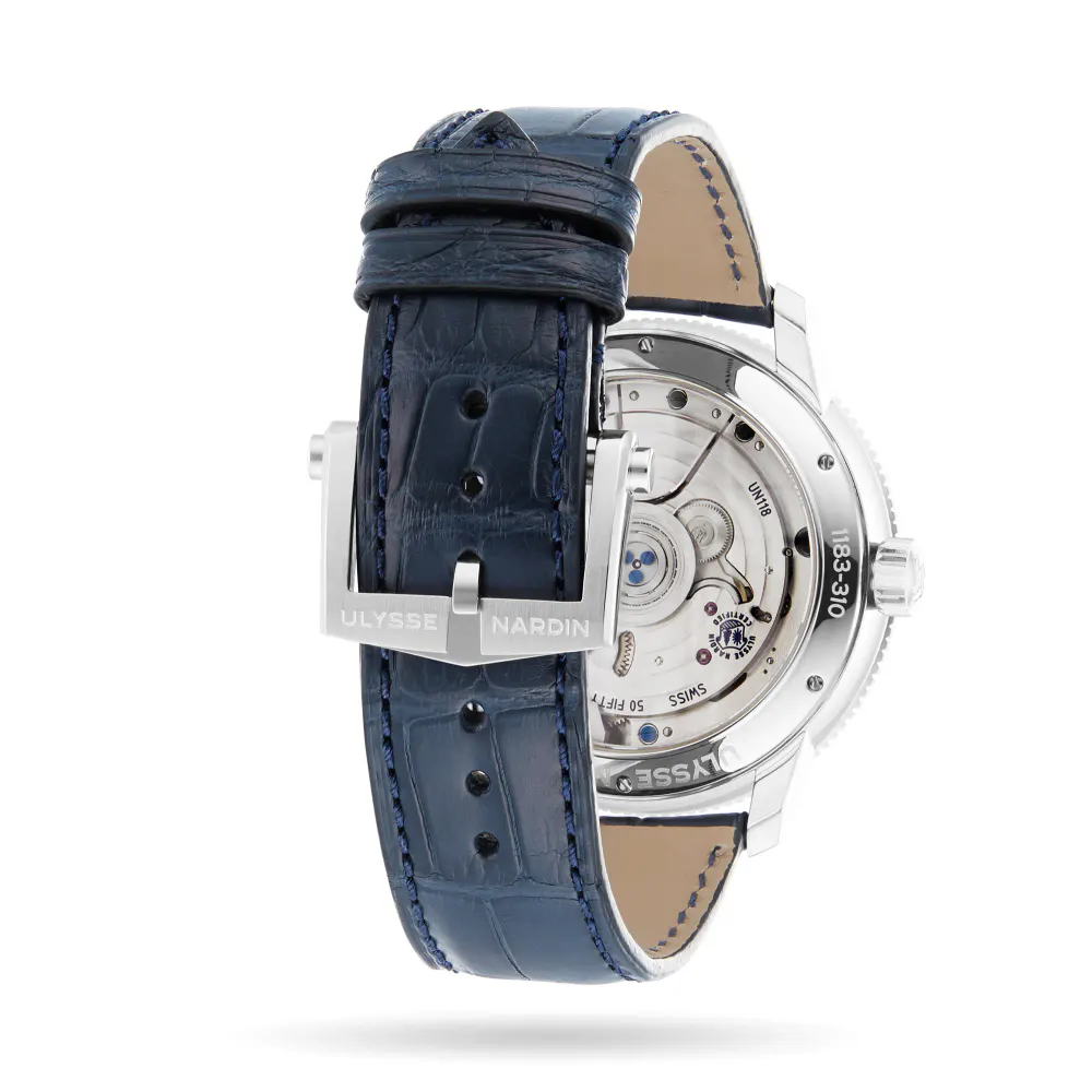 Ulysse Nardin Marine Torpilleur 42mm Stainless Steel Case And Bezel in Blue, additional product view 3