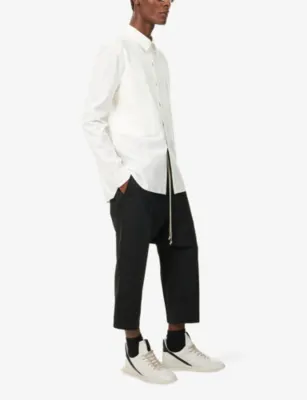 RICK OWENS Cropped Drawstring Wool Trousers detail 2