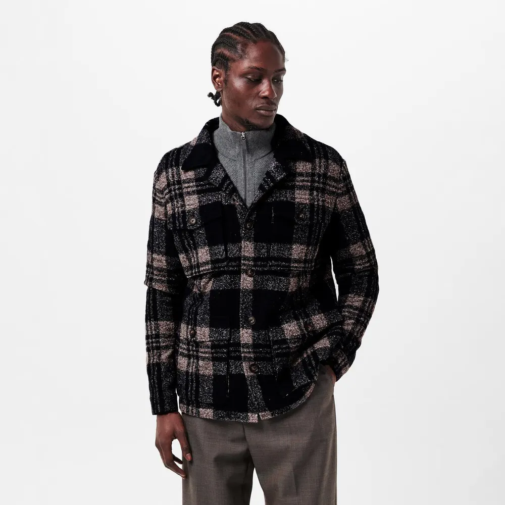 Pal Zileri Men's Check Tailored Fit Overshirt detail 3