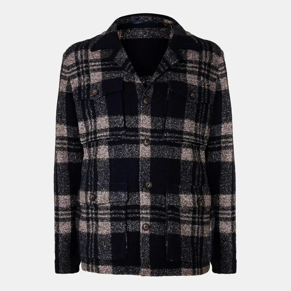 Pal Zileri Men's Check Tailored Fit Overshirt