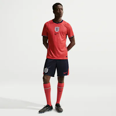 Nike England 2026 Stadium Away Men’s Nike Football Dri-FIT Replica Shorts - Obsidian/Speed Red/White/Speed Red