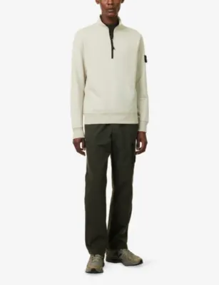 STONE ISLAND Logo-Patch Half-Zip Cotton Sweatshirt detail 2