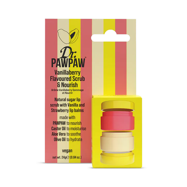 Dr. PawPaw Vanillaberry Flavoured Scrub and Nourish Vanilla 24 g – Beauty > Skincare > Lip Care > Lip Balm