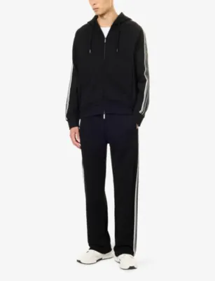EMPORIO ARMANI Striped-Trim Relaxed-Fit Cotton Hoody detail 2