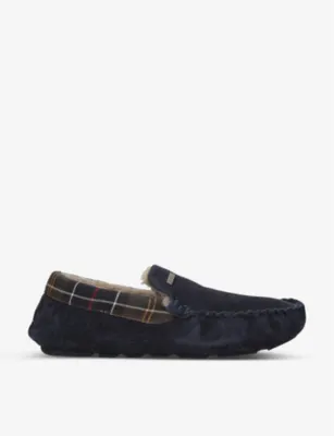 BARBOUR Monty faux shearling-lined tartan slippers - EUR 43 / 9 UK MEN in NAVY – Mens | Casual shoes | Slippers