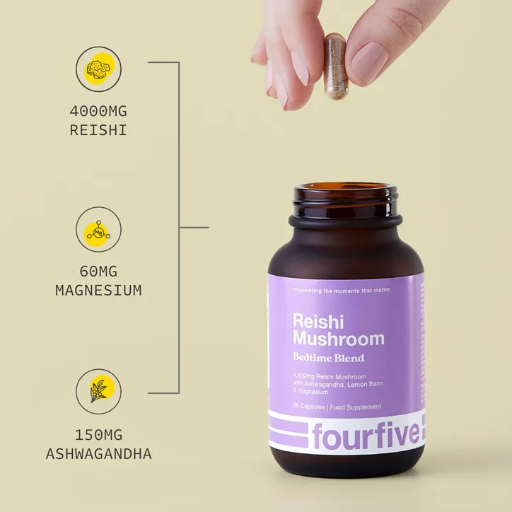 fourfive Bedtime Blend Reishi 4,000mg 60 Capsules, additional product view 2
