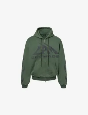 GODMADE Brand-Print Washed Cotton-Jersey Hoodie
