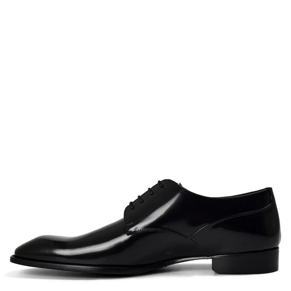 Saint Laurent Men's Lindon Derby Shoes in Black, additional product view 2
